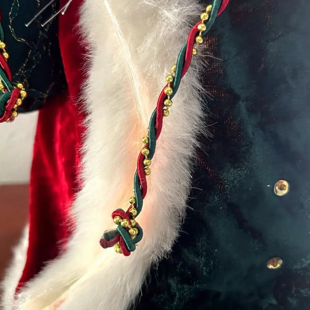 VNTG Santa Claus / Father Christmas Porcelain Fiber Optic Christmas Tree Topper